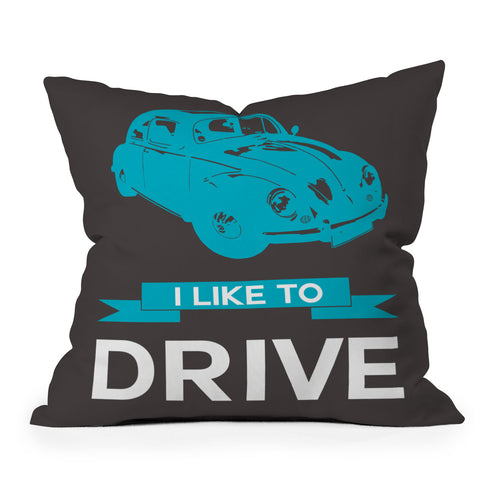 Naxart I Like To Drive Beetle 3 Outdoor Throw Pillow