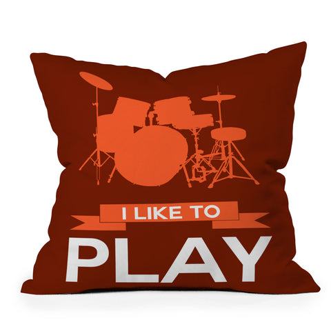 Naxart I Like To Play 4 Outdoor Throw Pillow