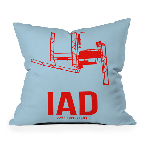 Naxart IAD Washington DC Poster Outdoor Throw Pillow