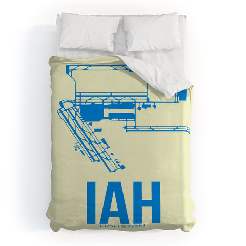 Naxart IAH Houston Poster Duvet Cover