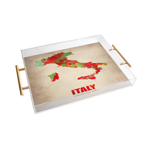 Naxart Italy Watercolor Map Acrylic Tray