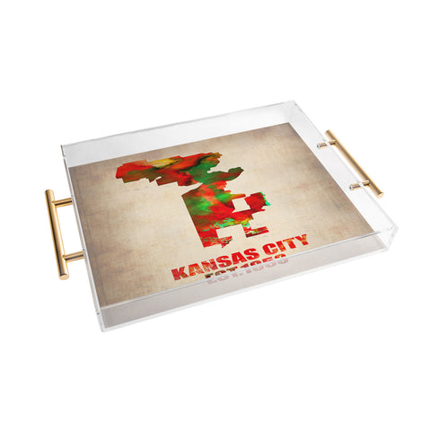 Naxart Kansas City Watercolor Map Acrylic Tray