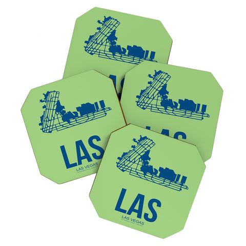 Naxart LAS Las Vegas Poster Coaster Set