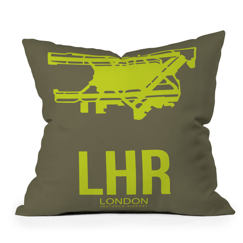 Naxart LHR London Poster 3 Outdoor Throw Pillow