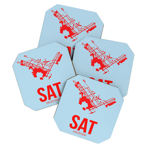 Naxart SAT San Antonio Poster Coaster Set