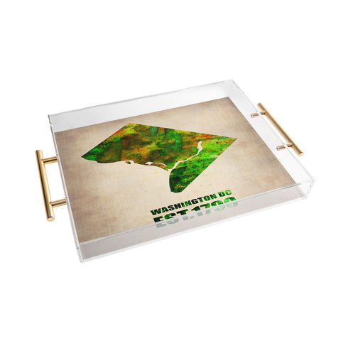 Naxart Washington DC Watercolor Map Acrylic Tray