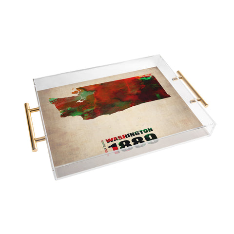 Naxart Washington Watercolor Map Acrylic Tray