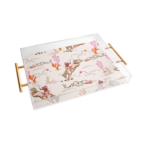 NewburyBoutique Equestrian Cowgirl Western Acrylic Tray