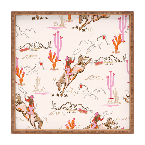 NewburyBoutique Equestrian Cowgirl Western Square Tray