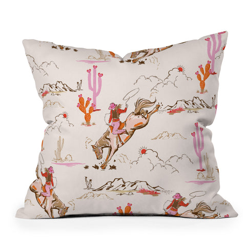 NewburyBoutique Equestrian Cowgirl Western Throw Pillow