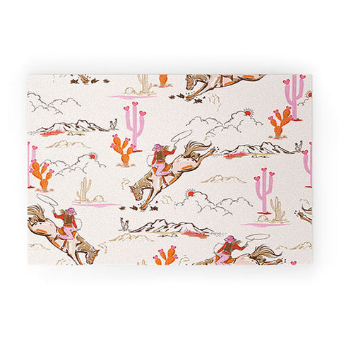 NewburyBoutique Equestrian Cowgirl Western Welcome Mat