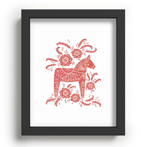 Nic Squirrell Swedish Dala Horse Red Recessed Framing Rectangle
