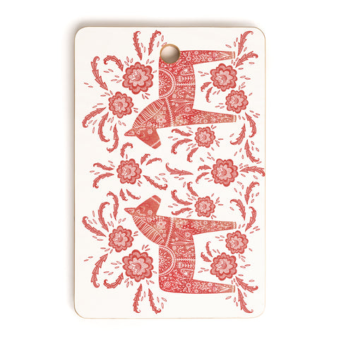 Nic Squirrell Swedish Dala Horse Red Cutting Board Rectangle