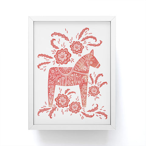 Nic Squirrell Swedish Dala Horse Red Framed Mini Art Print