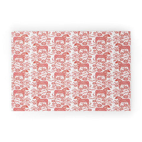 Nic Squirrell Swedish Dala Horse Red Welcome Mat
