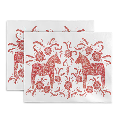 Nic Squirrell Swedish Dala Horse Red Placemat