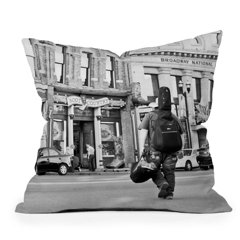 Nicholson Photography Crossing Broadway Outdoor Throw Pillow