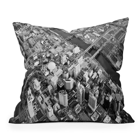 Nicholson Photography Downtown Nashville Aerial Outdoor Throw Pillow