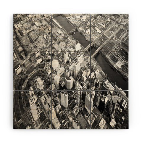 Nicholson Photography Downtown Nashville Aerial Wood Wall Mural