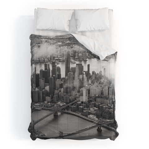 Nicholson Photography Manhattan Through The Clouds Comforter