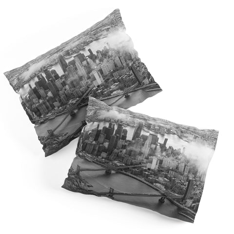 Nicholson Photography Manhattan Through The Clouds Pillow Shams