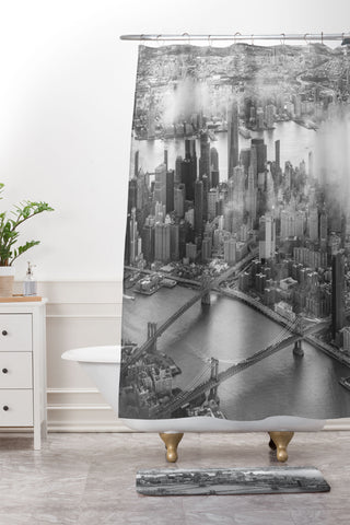 Nicholson Photography Manhattan Through The Clouds Shower Curtain And Mat