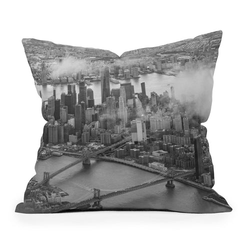 Nicholson Photography Manhattan Through The Clouds Outdoor Throw Pillow