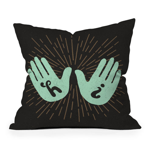 Nick Nelson Hi Fives Outdoor Throw Pillow