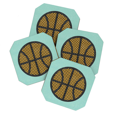 Nick Nelson Op Art Basketball Coaster Set