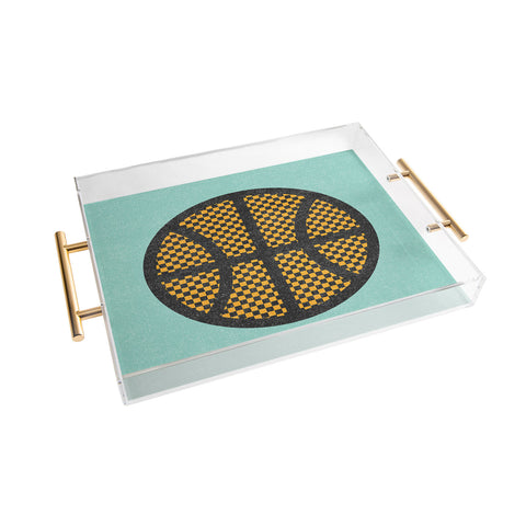 Nick Nelson Op Art Basketball Acrylic Tray