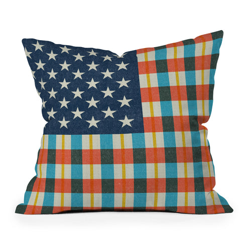 Nick Nelson Plaid Flag Outdoor Throw Pillow