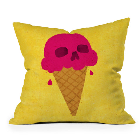 Nick Nelson Skull Scoop Outdoor Throw Pillow