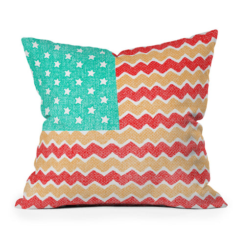 Nick Nelson Zig Zag Flag Outdoor Throw Pillow