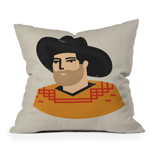Nick Quintero Abstract Cowboy Outdoor Throw Pillow