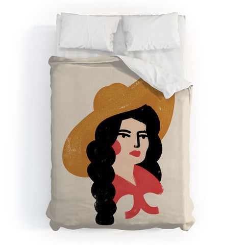 Nick Quintero Abstract Cowgirl Duvet Cover