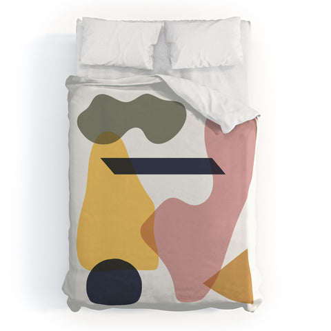 Nick Quintero Abstract Summer Shapes Duvet Cover