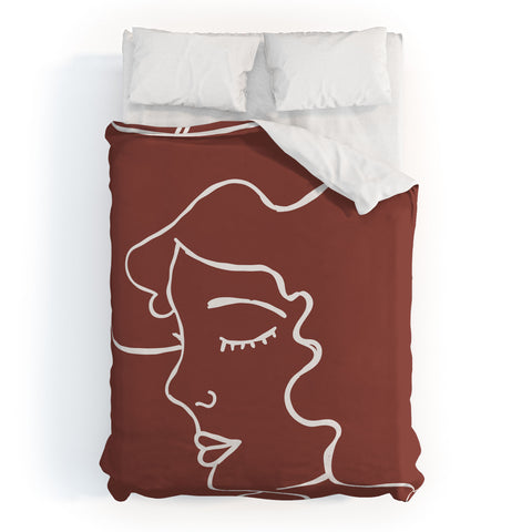 Nick Quintero Cowgirl Line Art Duvet Cover