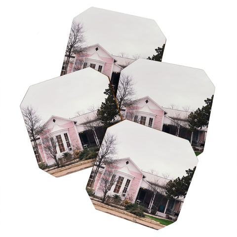 Nick Quintero Pink House Gruene TX Coaster Set