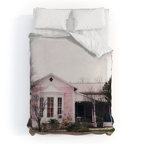Nick Quintero Pink House Gruene TX Duvet Cover
