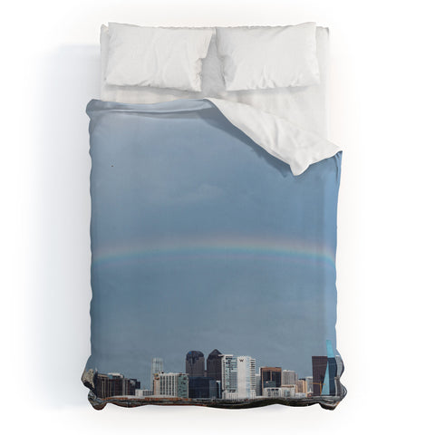 Nick Quintero Rainbow Over Dallas Duvet Cover