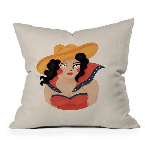 Nick Quintero Western Babe Outdoor Throw Pillow
