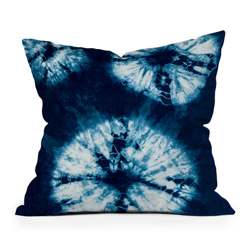 Nicole Van Ekeren indigo tie dye Outdoor Throw Pillow