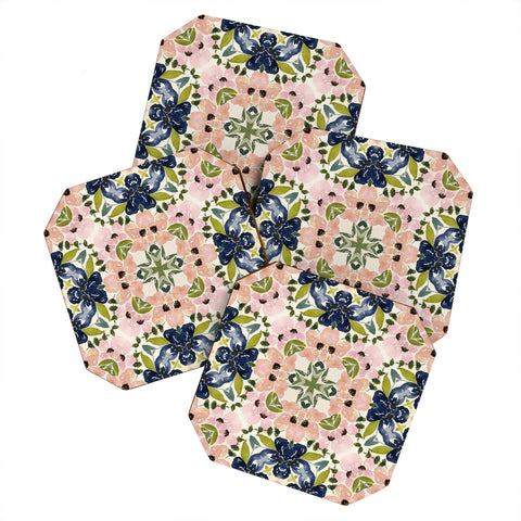 Nika FLORAL TILE Coaster Set