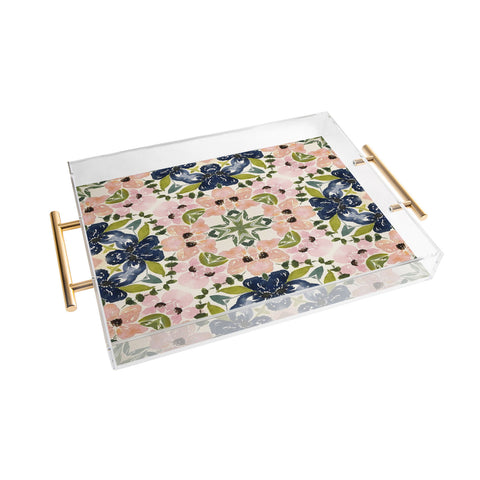 Nika FLORAL TILE Acrylic Tray