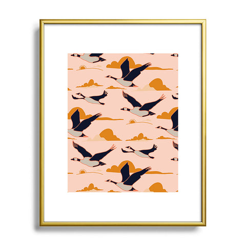 Nika GEESE FLIGHT TOGETHER Metal Framed Art Print