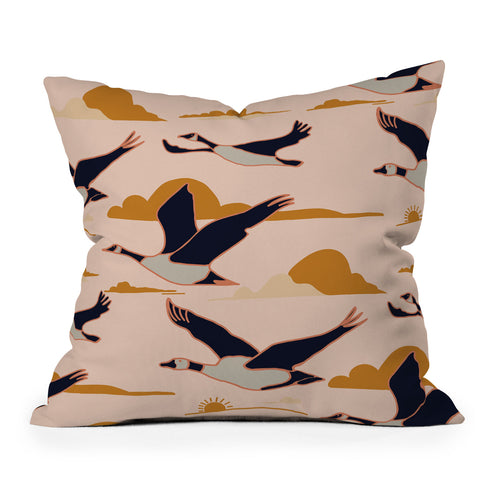 Nika GEESE FLIGHT TOGETHER Outdoor Throw Pillow
