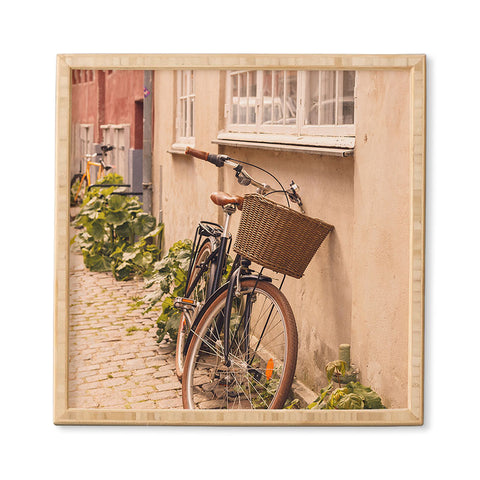 Ninasclicks A bicycle in a Copenhagen street Framed Wall Art