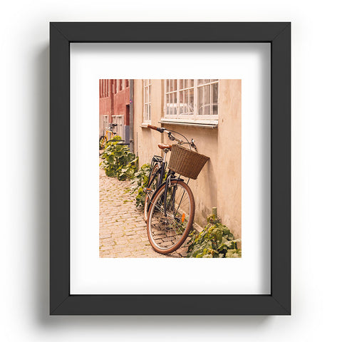 Ninasclicks A bicycle in a Copenhagen street Recessed Framing Rectangle