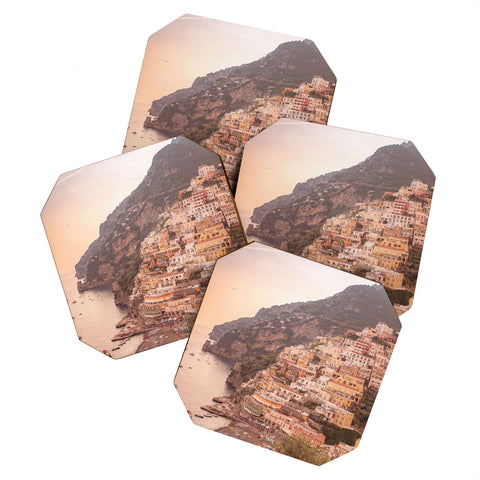 Ninasclicks Positano at sunset Amalfi Coast Coaster Set