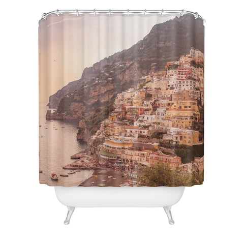 Ninasclicks Positano at sunset Amalfi Coast Shower Curtain